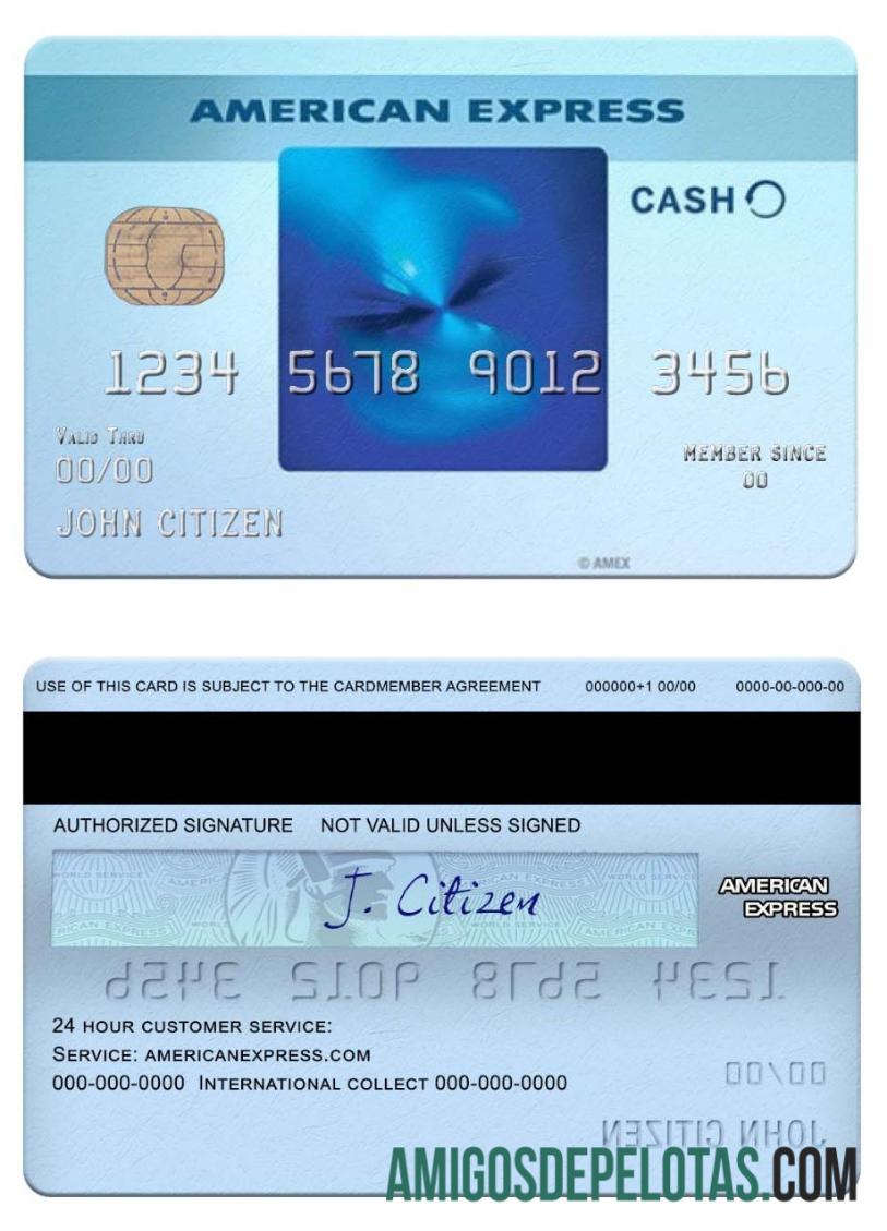 Cartão diário Amex Blue Cash do USA Commerce Bank exemplo